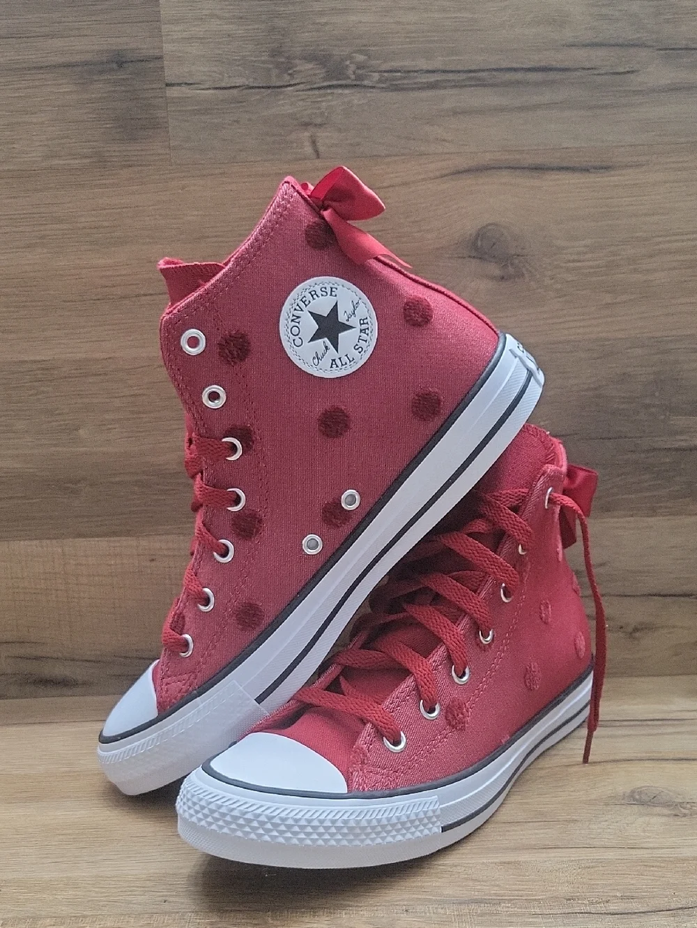 Converse Women's High Top Canvas Sneakers in Red